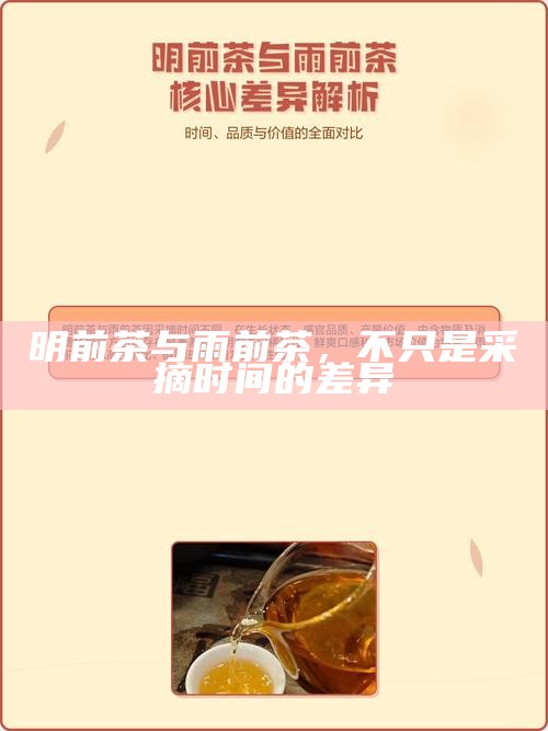 明前茶与雨前茶,不只是采摘时间的差异